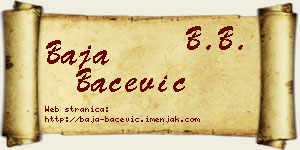 Baja Bačević vizit kartica